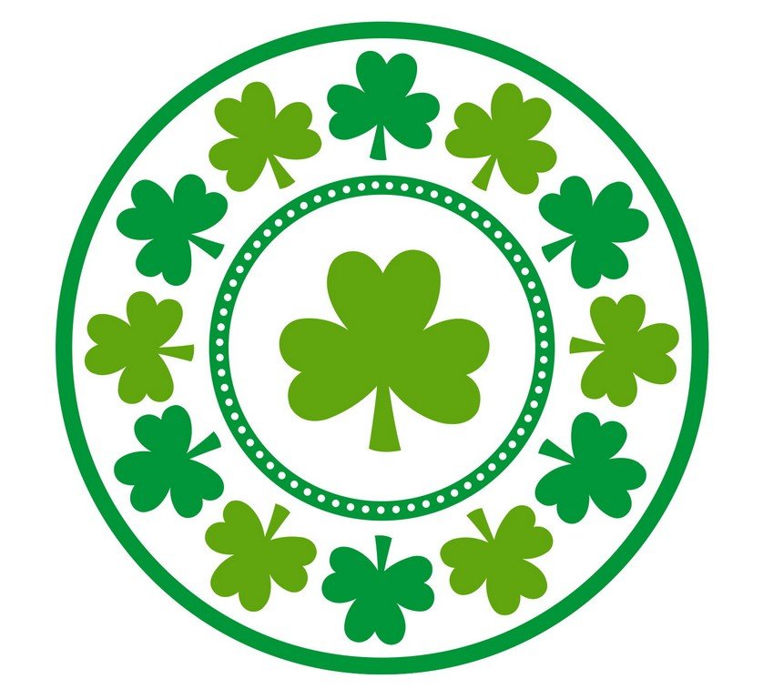 Lucky Shamrocks 23cm Round Paper Plates
