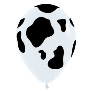 Sempertex 30cm Cow Print Animal Black & White Latex Balloons, 12PK