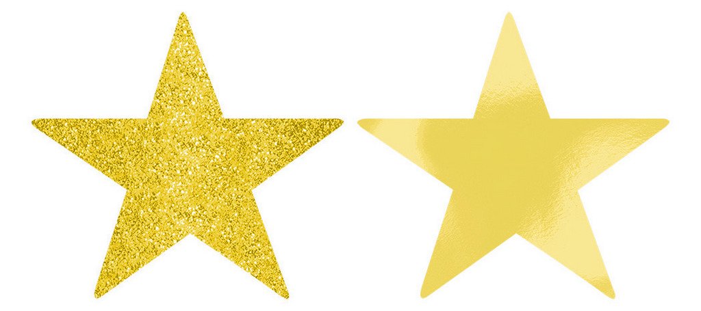 Solid Star Cutouts Foil & Glitter - Gold