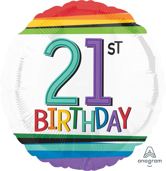 45cm Standard HX Rainbow Birthday 21