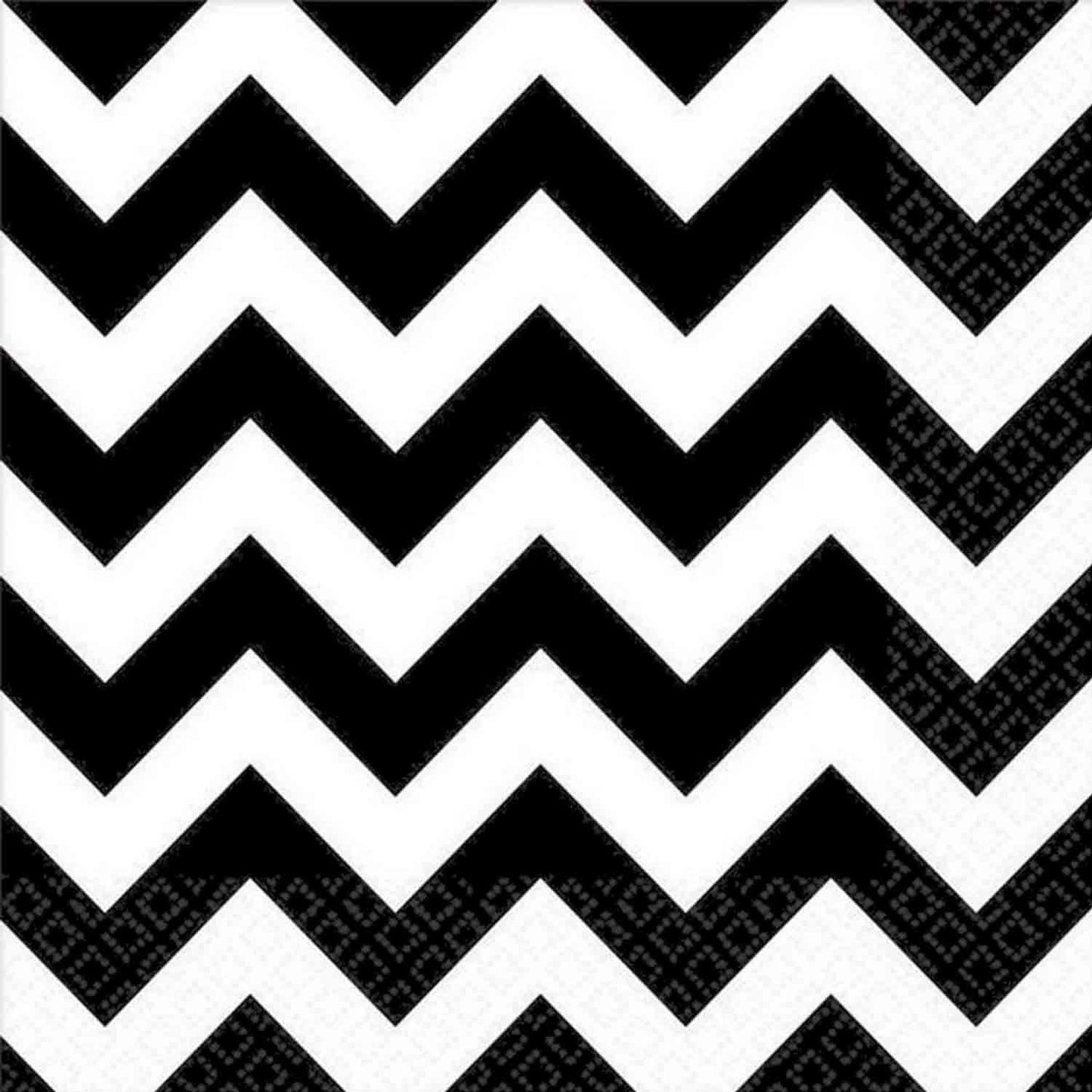 Chevron Lunch Napkins Jet Black