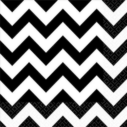 Chevron Lunch Napkins Jet Black