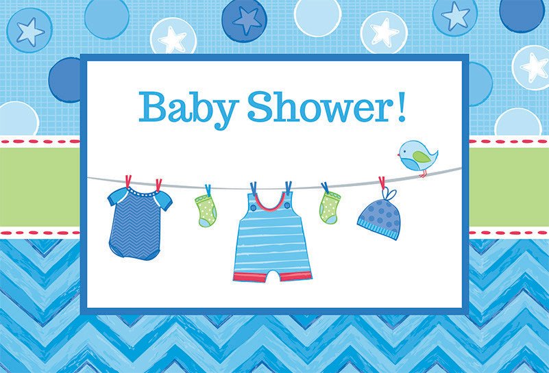 Shower with Love Boy Postcard Invitations
