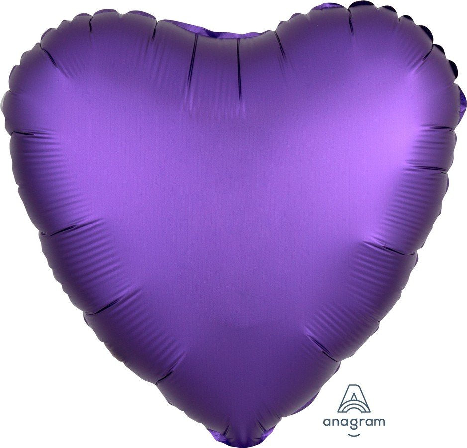 45cm Standard HX Satin Luxe Purple Royale Heart