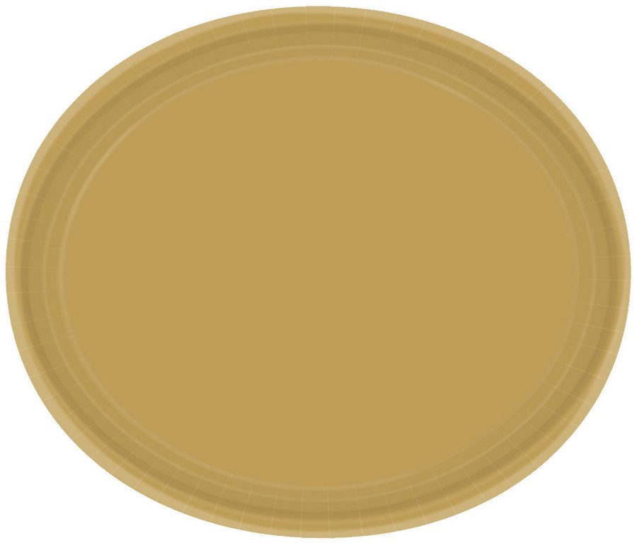 Paper Plates Oval 30cm Gold