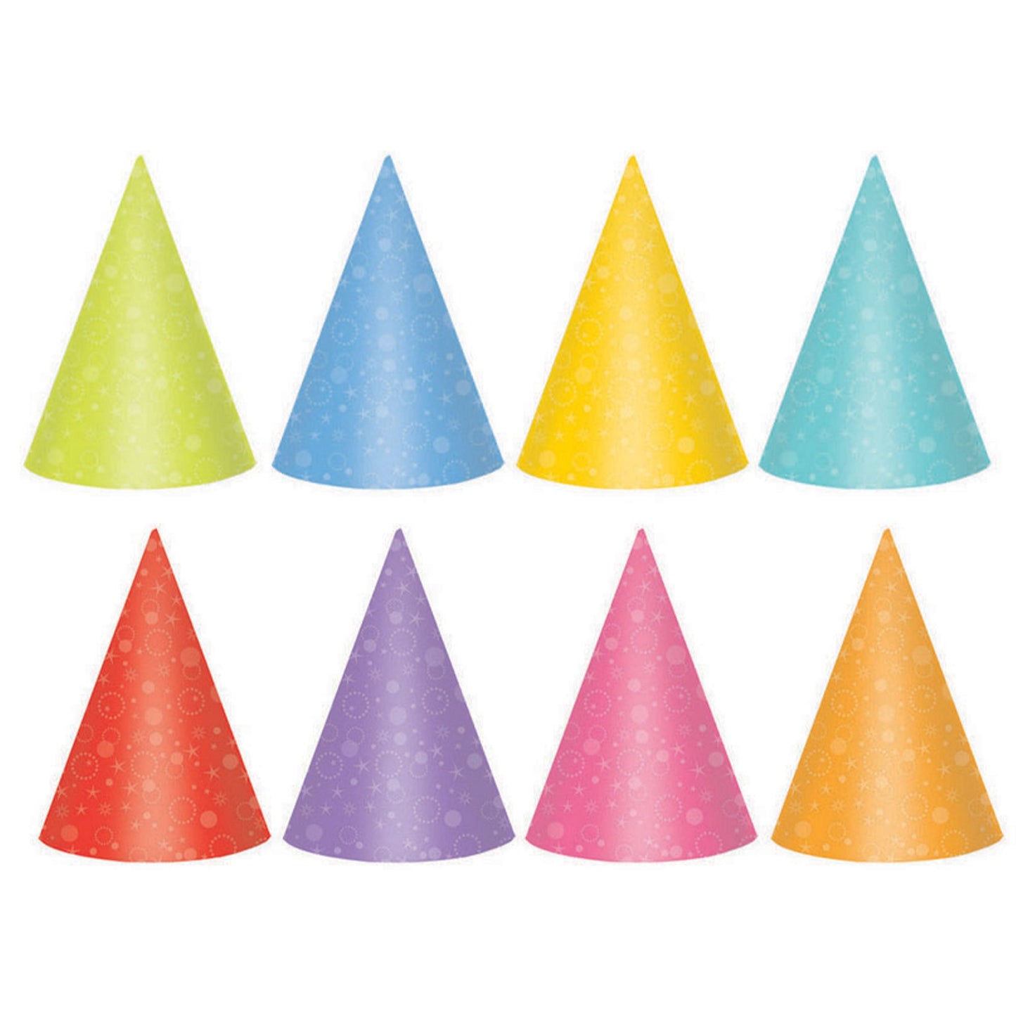 Party Cone Hats 17cm Brights