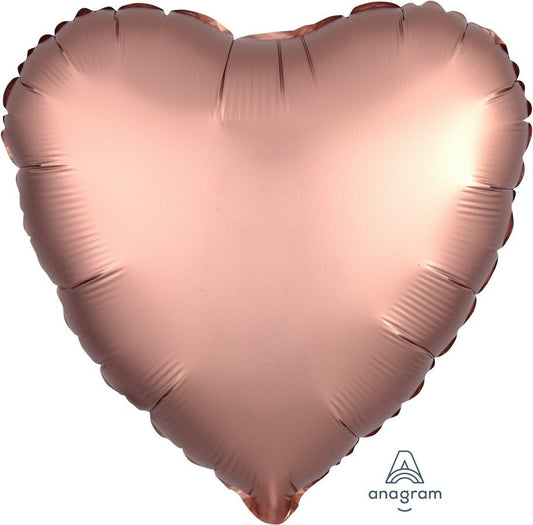 45cm Standard HX Satin Luxe Rose Copper Heart