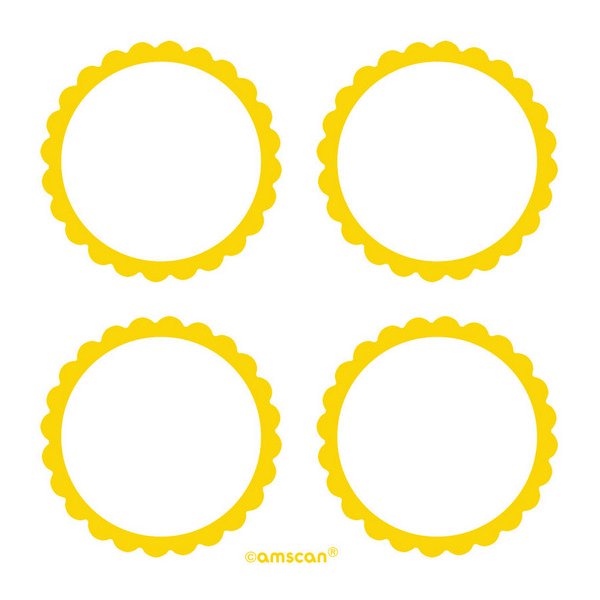 Labels Scalloped - Sunshine Yellow