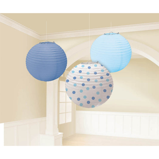 Baby Boy Blue Round Paper Lanterns