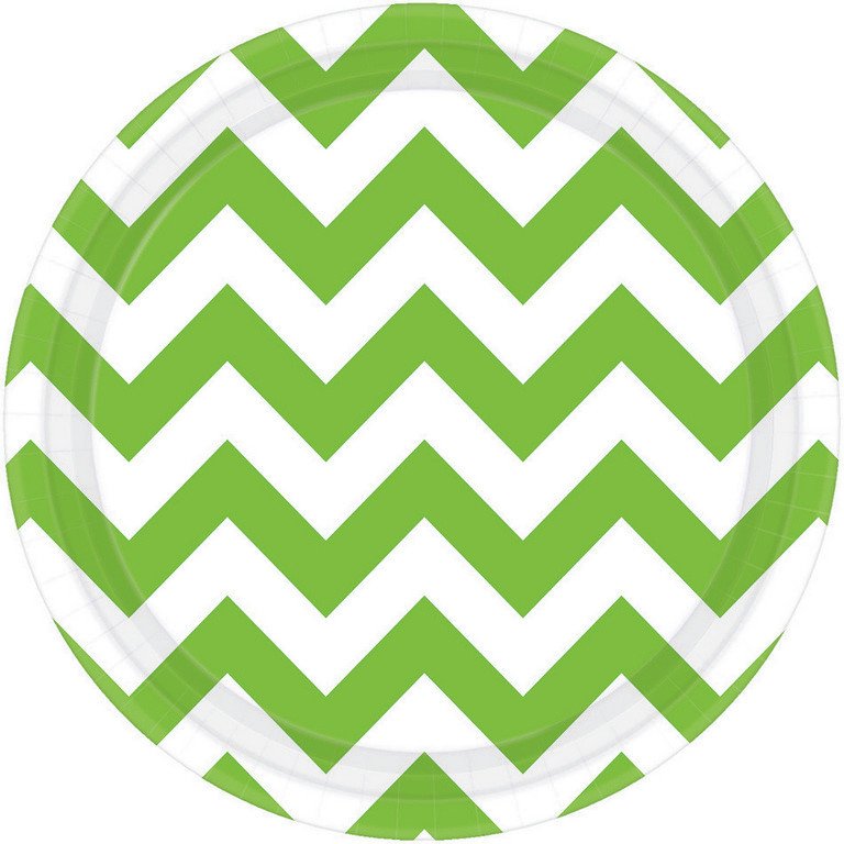 Chevron 17cm Round Plates Kiwi