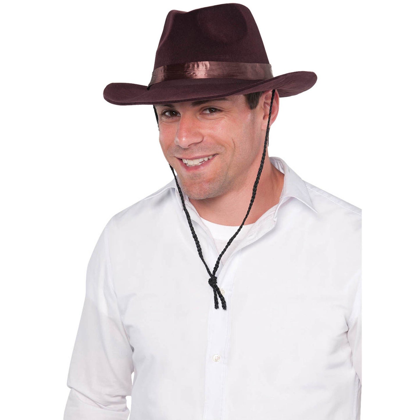 Flocked Cowboy Hat Brown