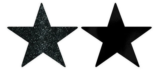 Solid Star Cutouts Foil & Glitter -  Black