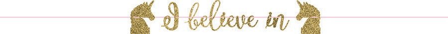 Magical Unicorn Gold Glitter Ribbon Letter Banner