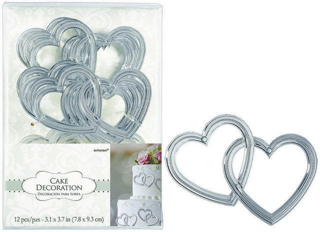 Cake Decorations Plastic - Heart with Gems