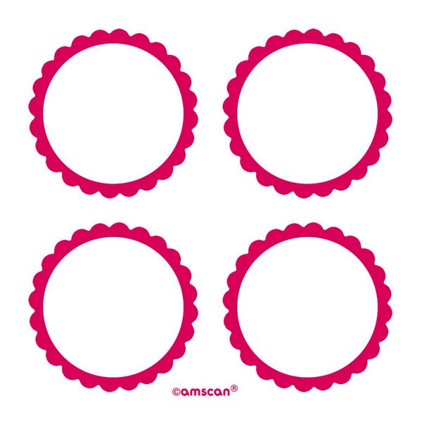 Labels Scalloped - Apple Red
