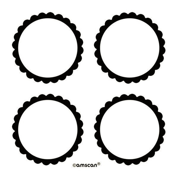 Labels Scalloped - Black