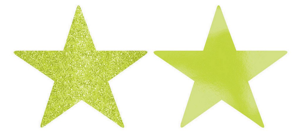 Solid Star Cutouts Foil & Glitter - Kiwi