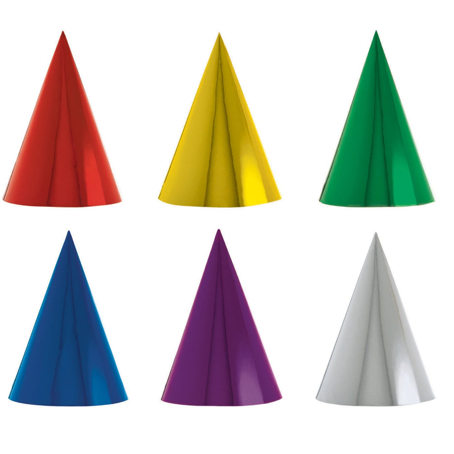 Party Cone Hats 17cm Metallic