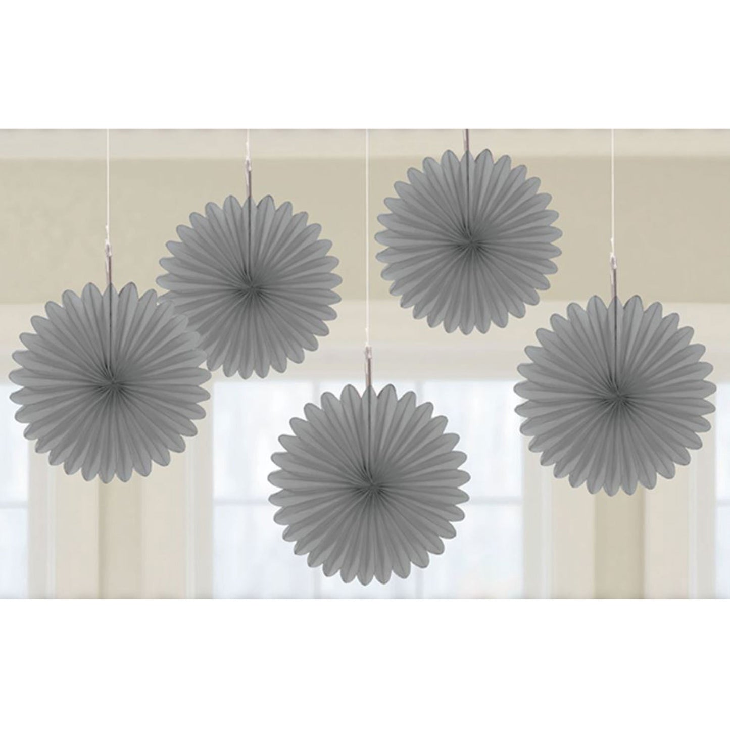 Mini Fan Decorations - Silver