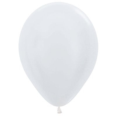 Sempertex 12cm Satin White Latex Balloons 405, 50PK