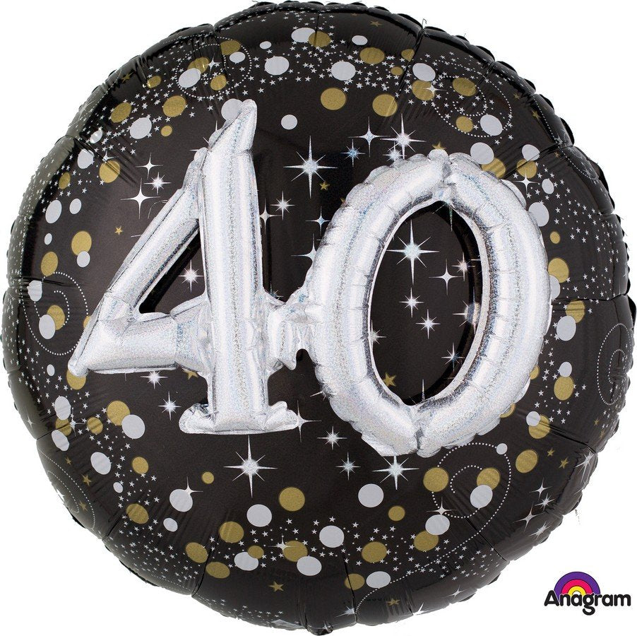 Multi-Balloon Holographic Sparkling Birthday 40