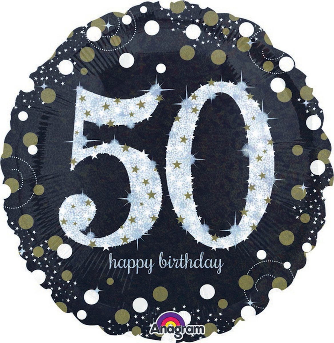 45cm Standard Holographic Sparkling Birthday 50