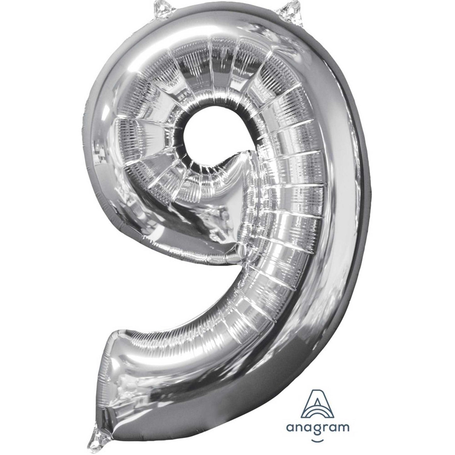 Mid-Size Shape Silver Numeral 9.