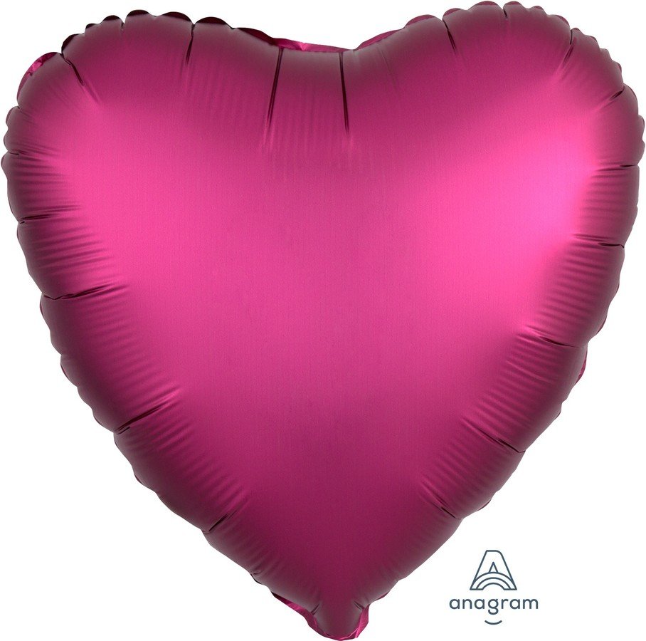 45cm Standard HX Satin Luxe Pomegranate Heart