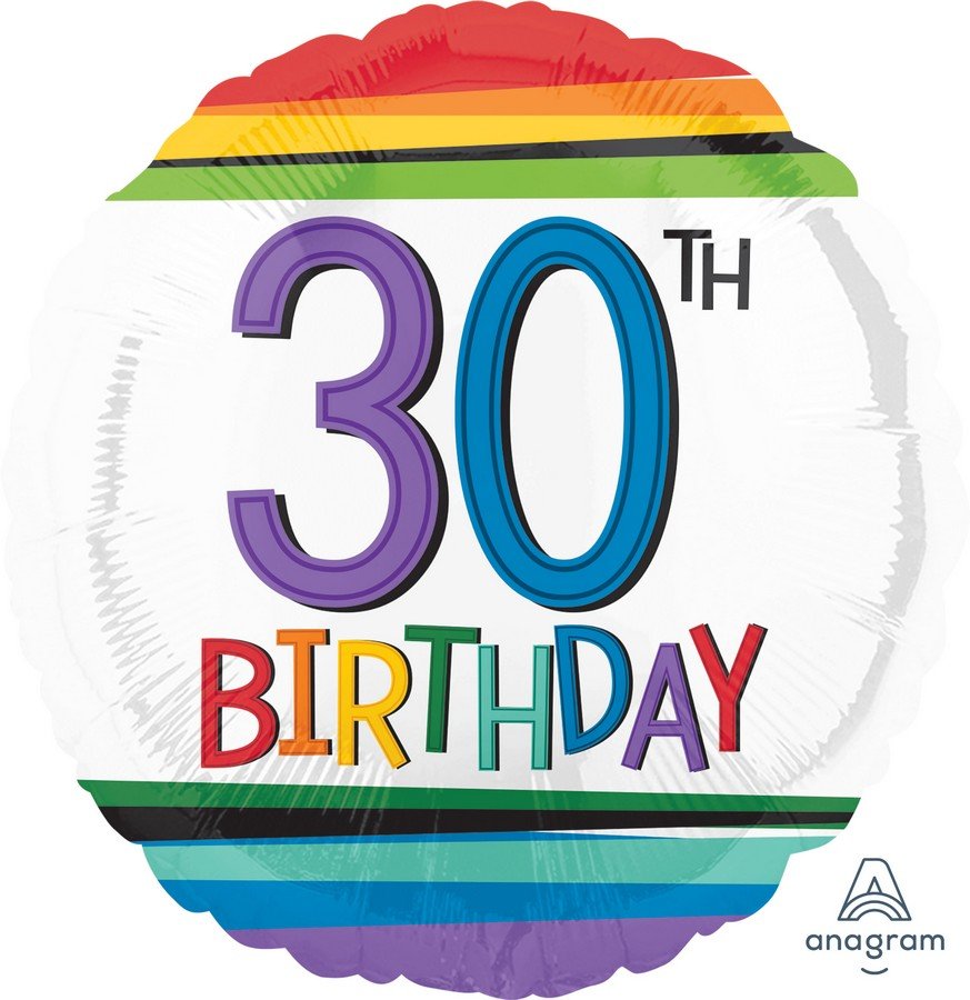 45cm Standard HX Rainbow Birthday 30