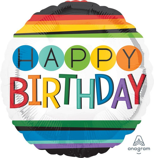 45cm Standard HX Rainbow Happy Birthday