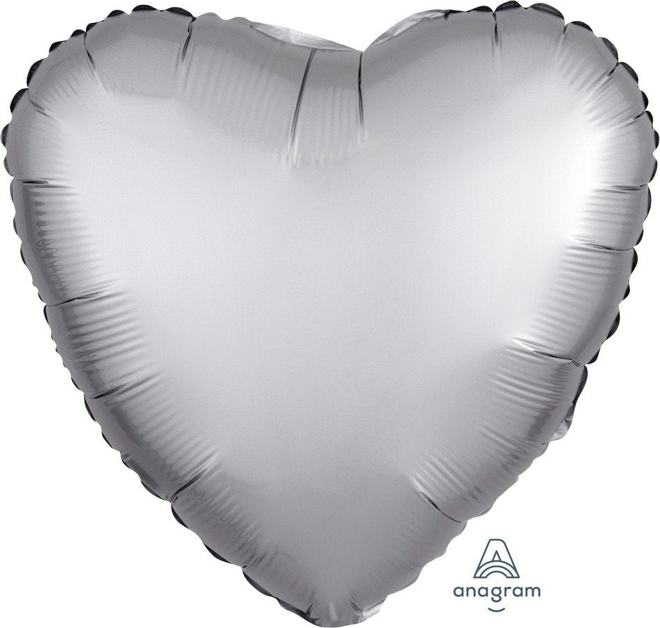 45cm Standard HX Satin Luxe Platinum Heart