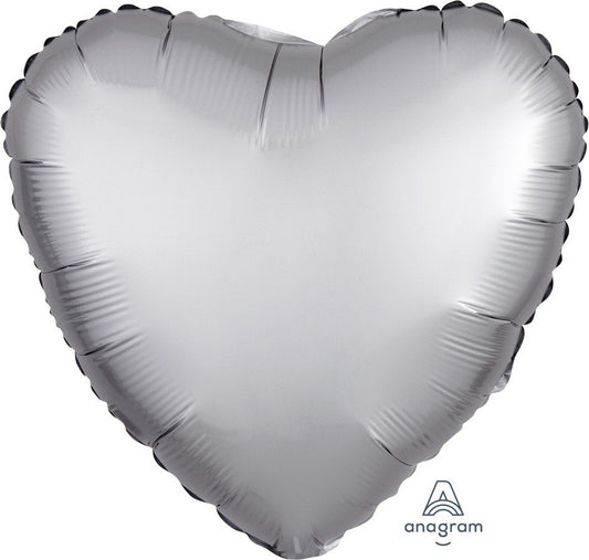 45cm Standard HX Satin Luxe Platinum Heart