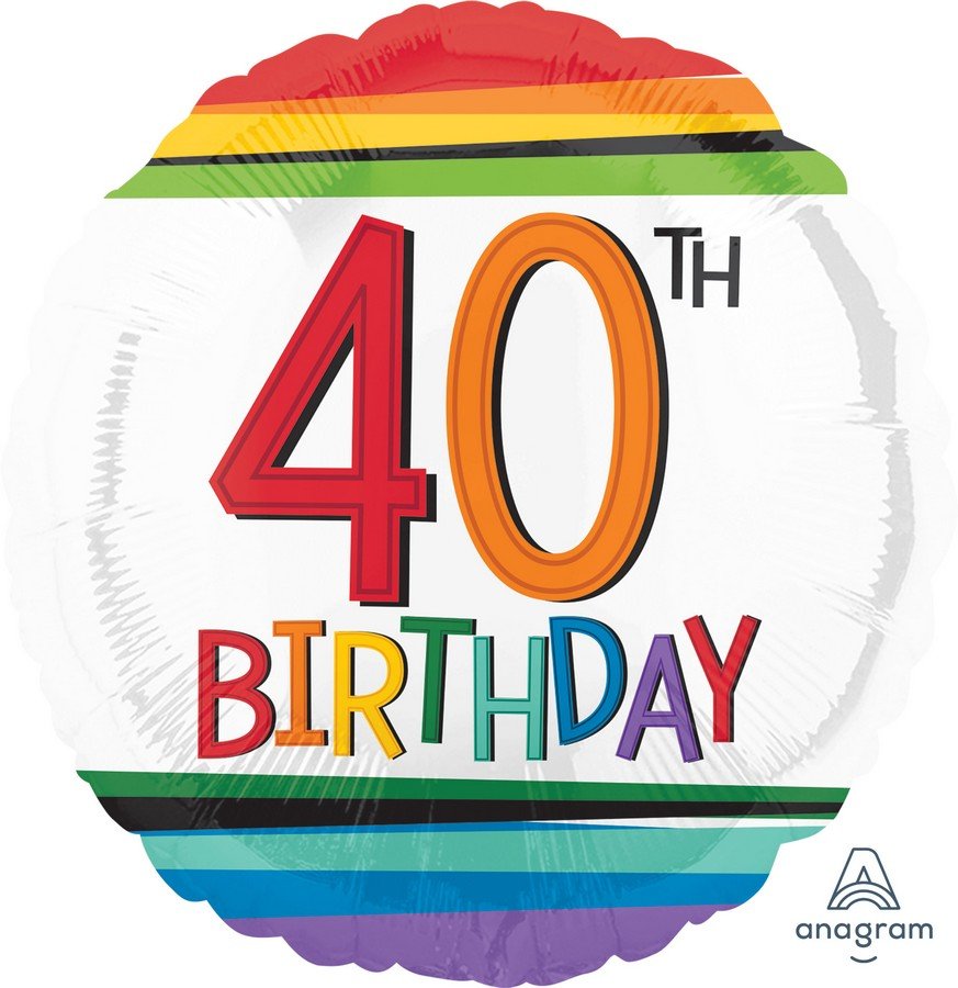 45cm Standard HX Rainbow Birthday 40