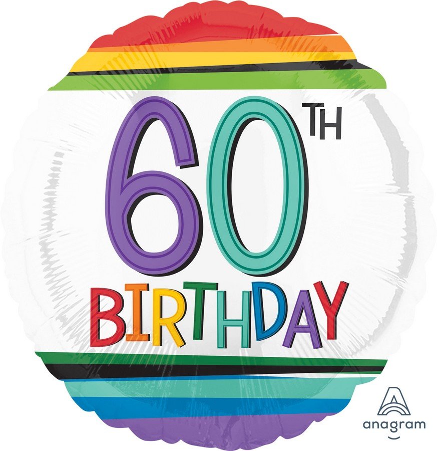 45cm Standard HX Rainbow Birthday 60