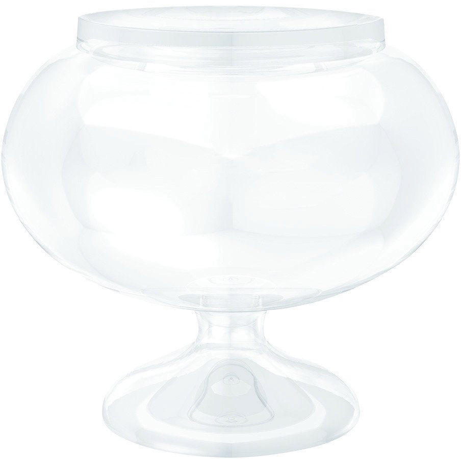 Short Round Pedestal Jar Clear - Plastic
