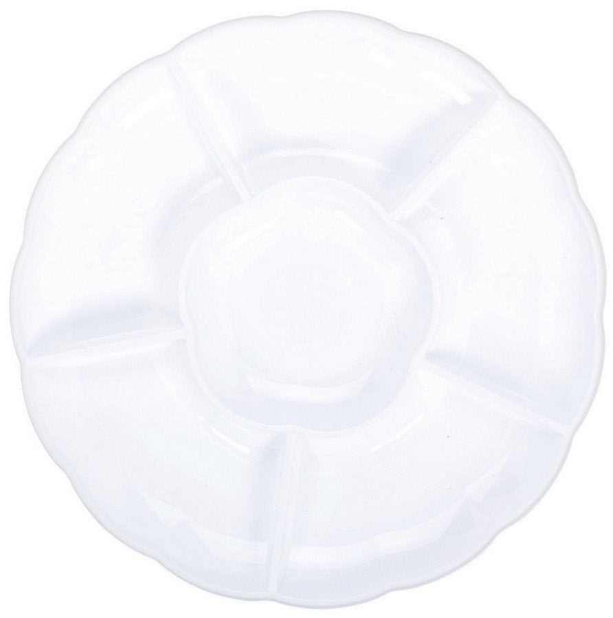 Compartment Chip & Dip Tray White - Plastic