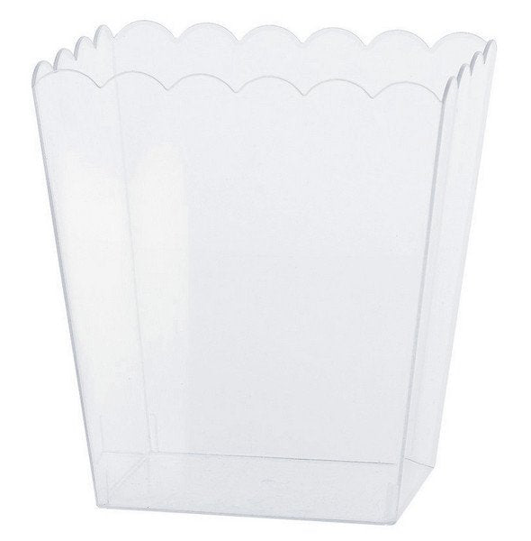 Scalloped Container Plastic Clear Small