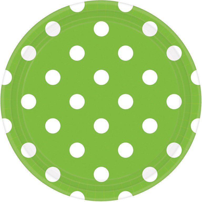 Dots 17cm Round Paper Plates Kiwi