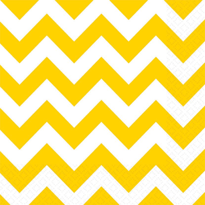 Chevron Lunch Napkins Yellow Sunshine