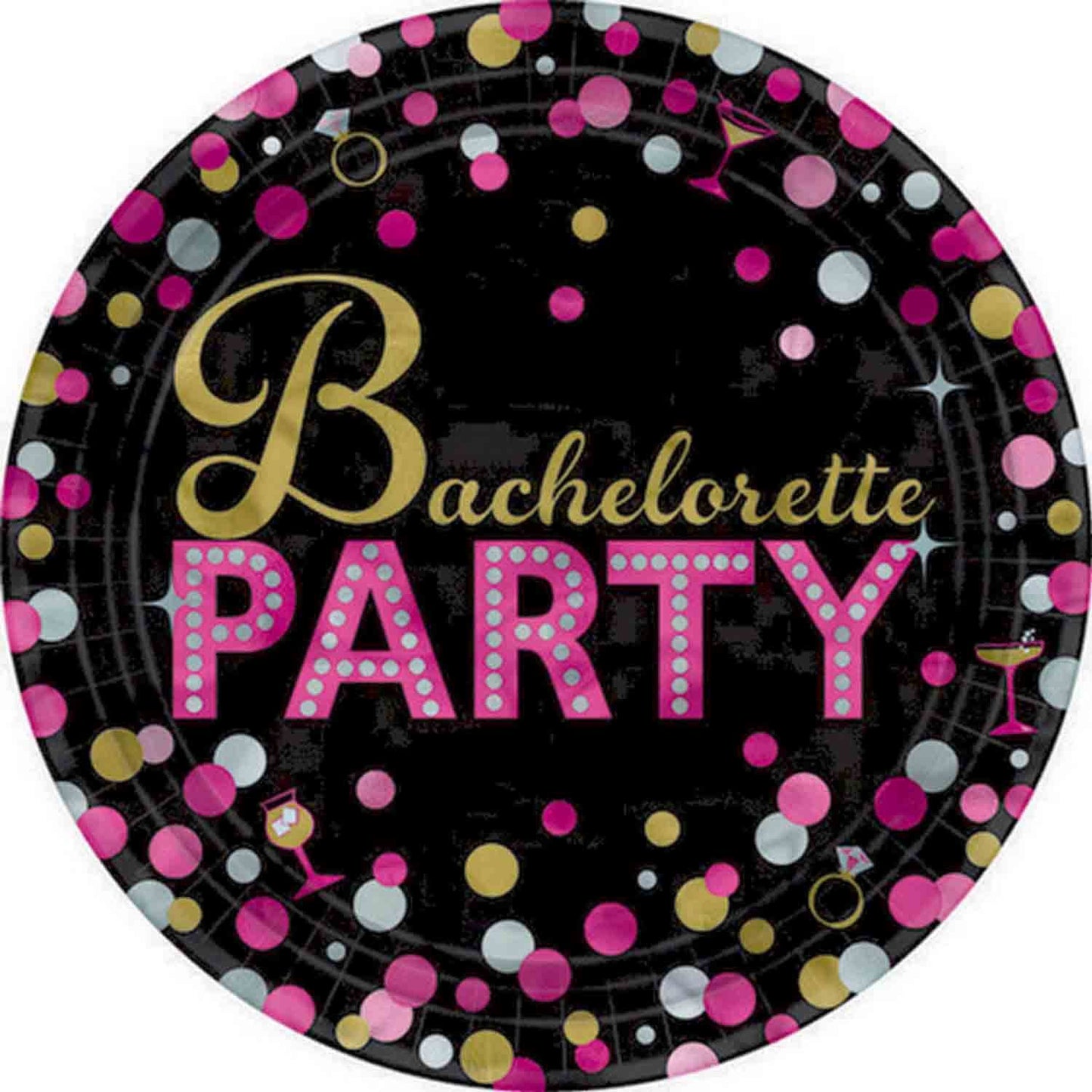 Bachelorette Night 17cm Round Paper Plates