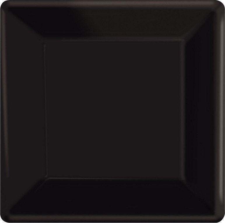Paper Plates 26cm Square 20CT - Jet Black