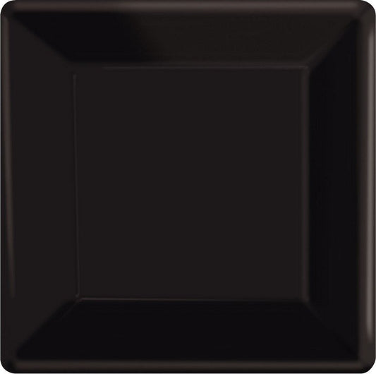 Paper Plates 26cm Square 20CT - Jet Black