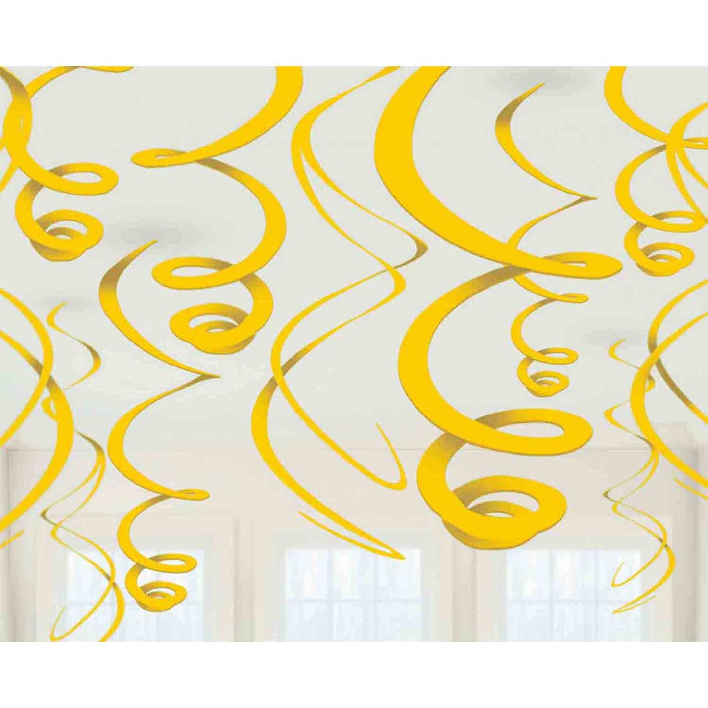 Plastic Swirl Decorations - Yellow Sunshine
