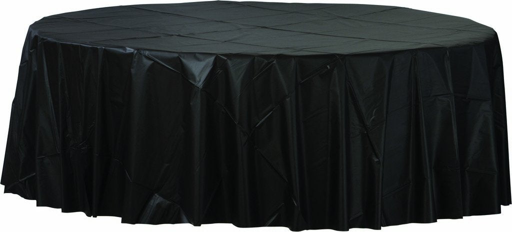 Plastic Round Tablecover-Jet Black