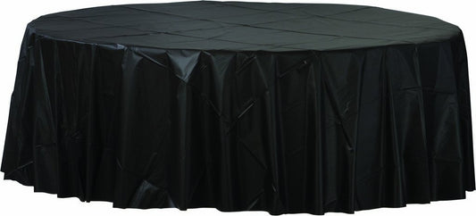Plastic Round Tablecover-Jet Black