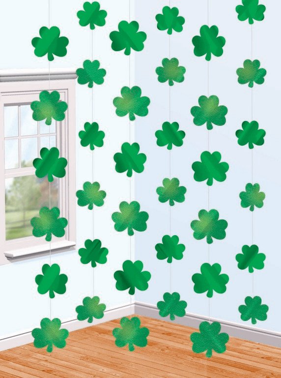Shamrocks Hanging Foil String Decorations