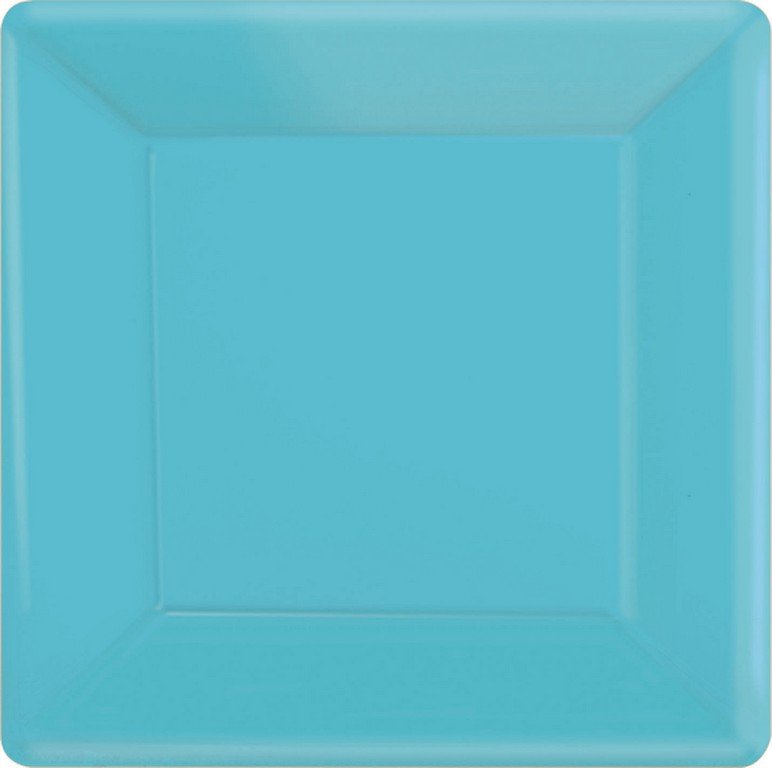 Paper Plates 26cm Square 20CT - Caribbean Blue