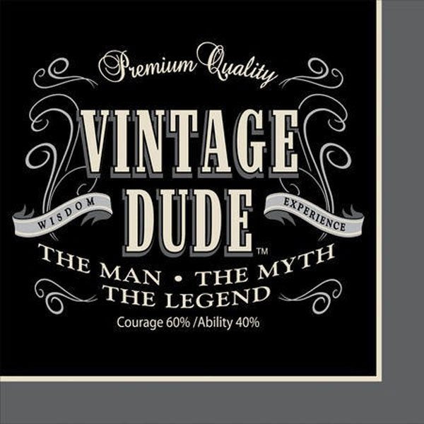 Vintage Dude Lunch Napkins
