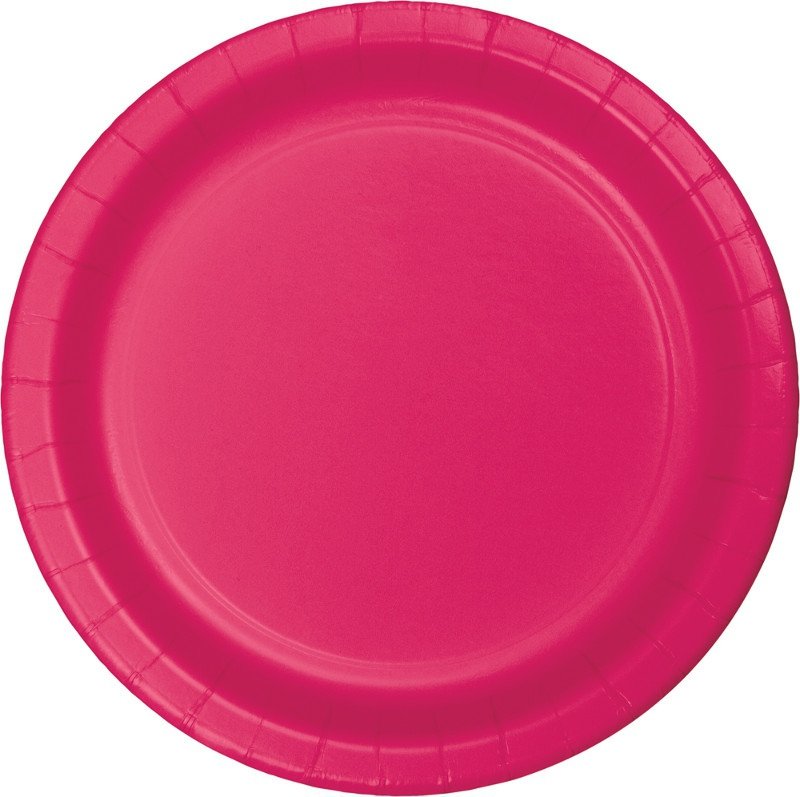 Hot Magenta Lunch Plates Paper 18cm