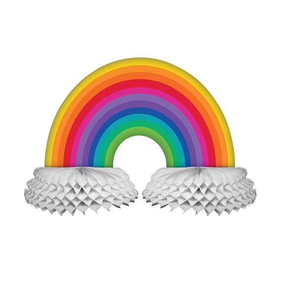 Rainbow Shaped Centrepiece Honeycomb 30cm x 46cm